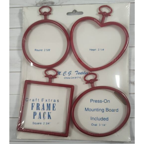 Red Frames for Cross Stitch, Needlepoint, Crafts, Christmas Ornaments, Gifts - Picture 1 of 4